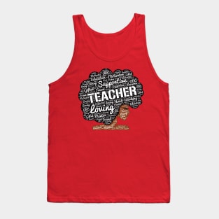 African American Teacher Words in Afro Tank Top